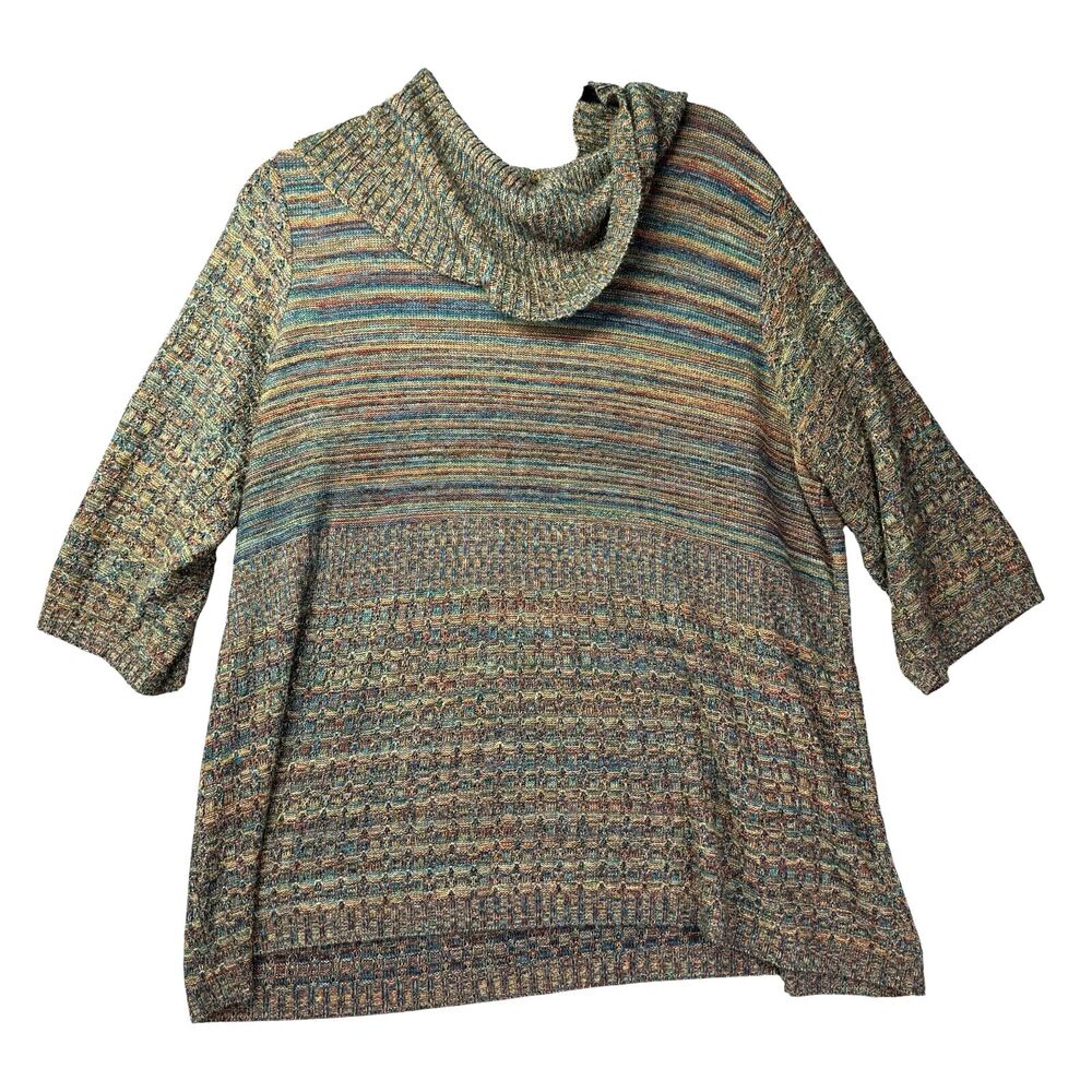 Catherine’s Sweater Women's Extra Large Multicolor Long Sleeve Cowl Neck Acrylic